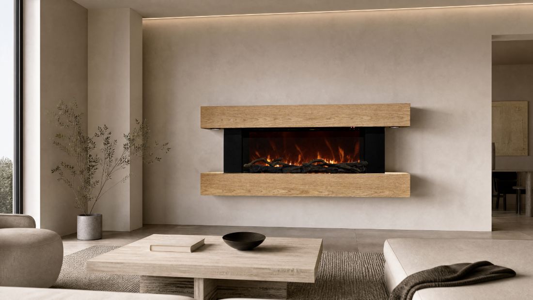 Linear electric fireplace