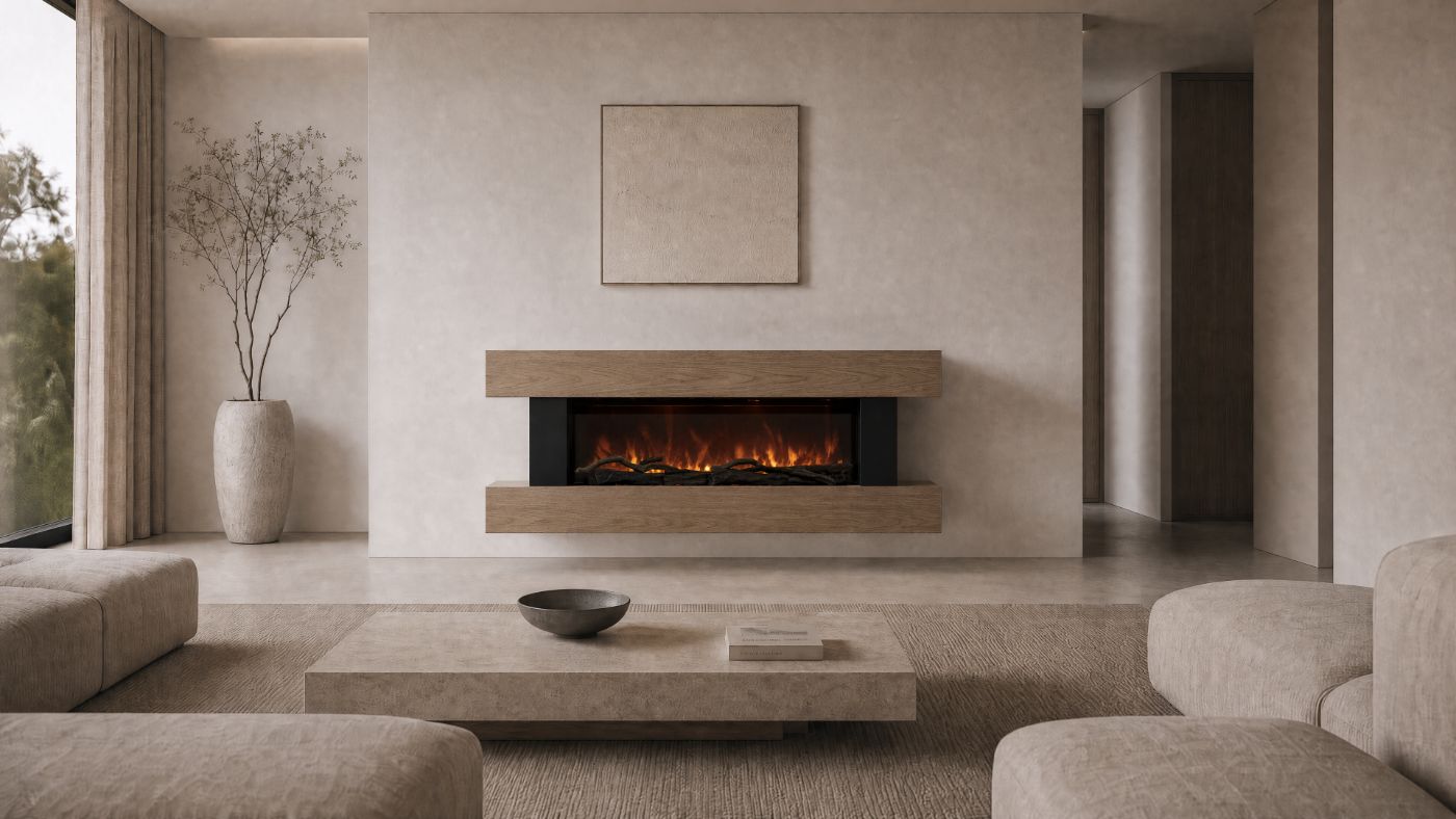 Linear electric fireplace