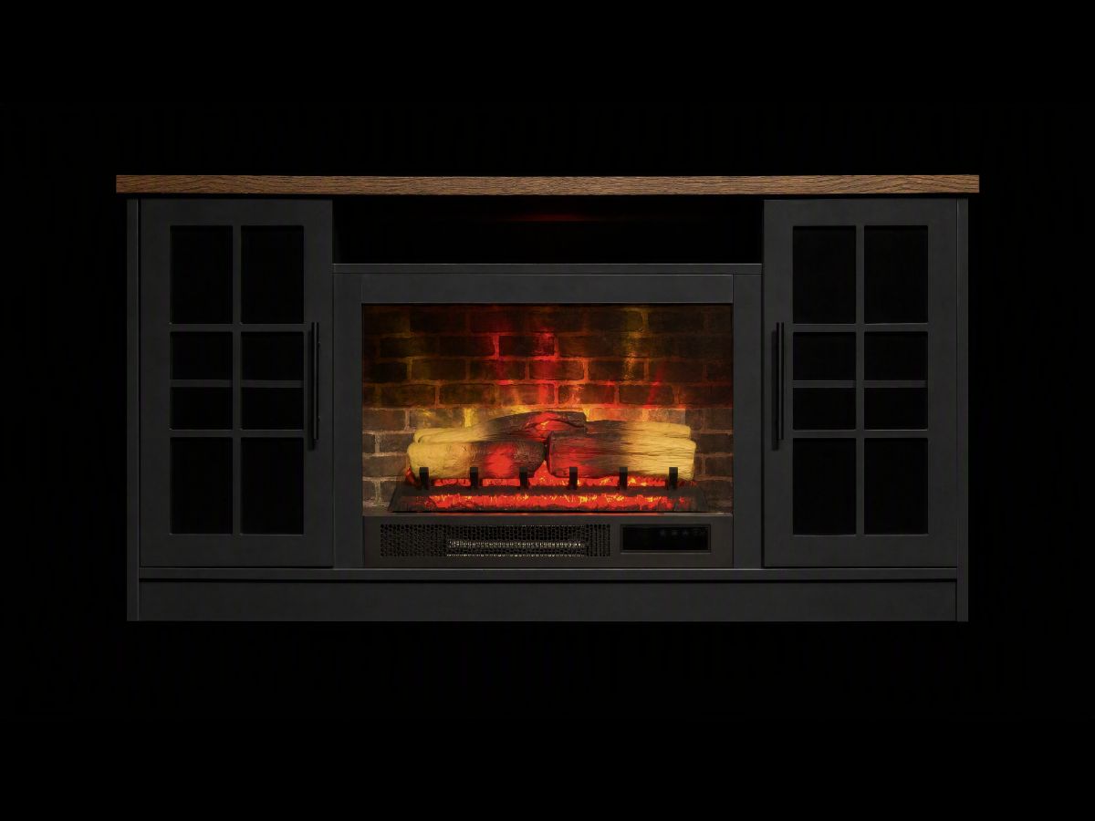 Media console electric fireplace