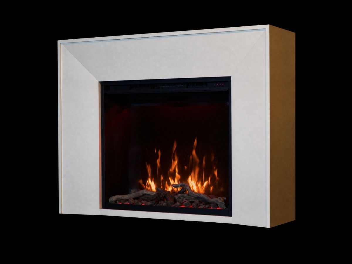 White surround decorative electric fireplace